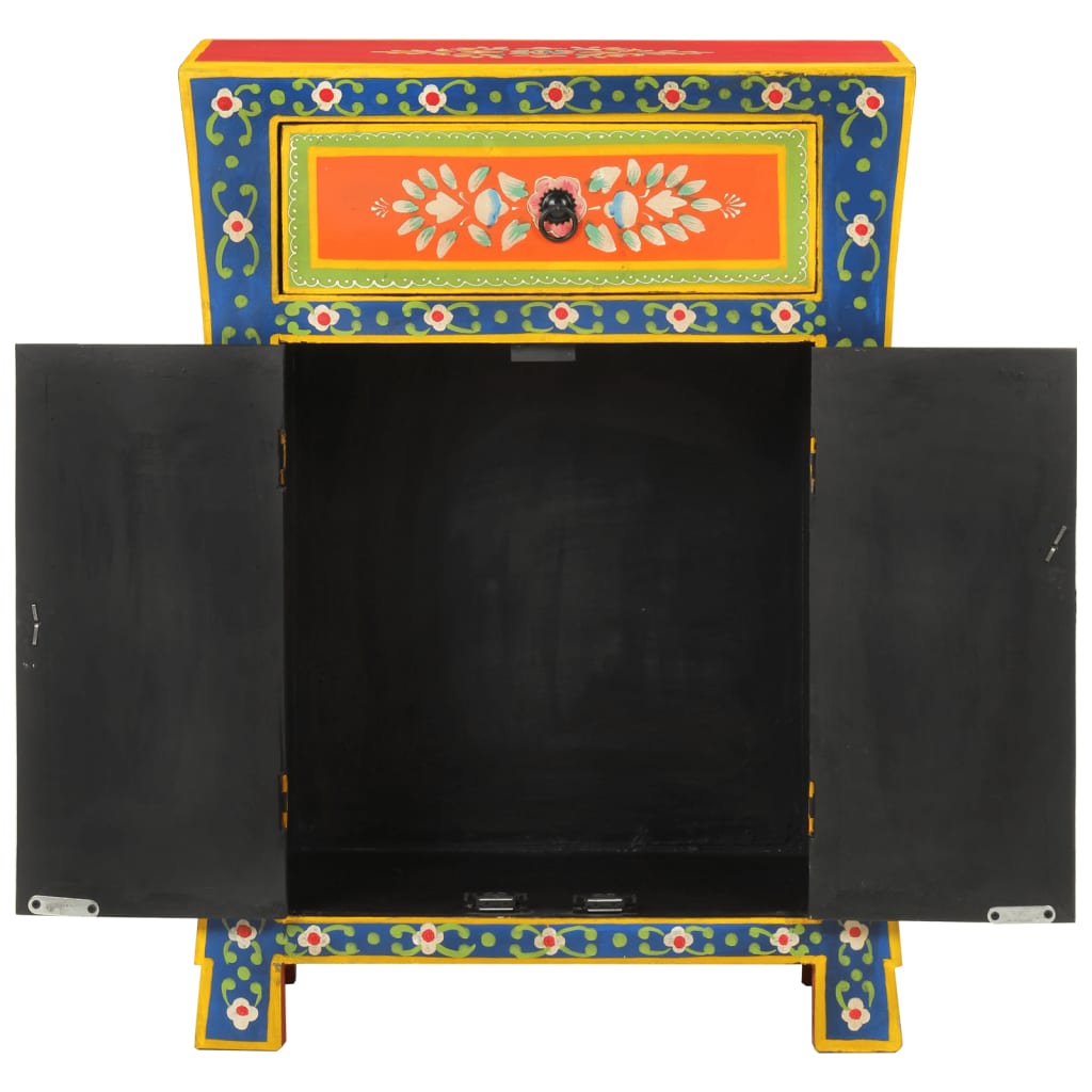 Buffet peint à la main 54x30x74 cm bois massif de manguier