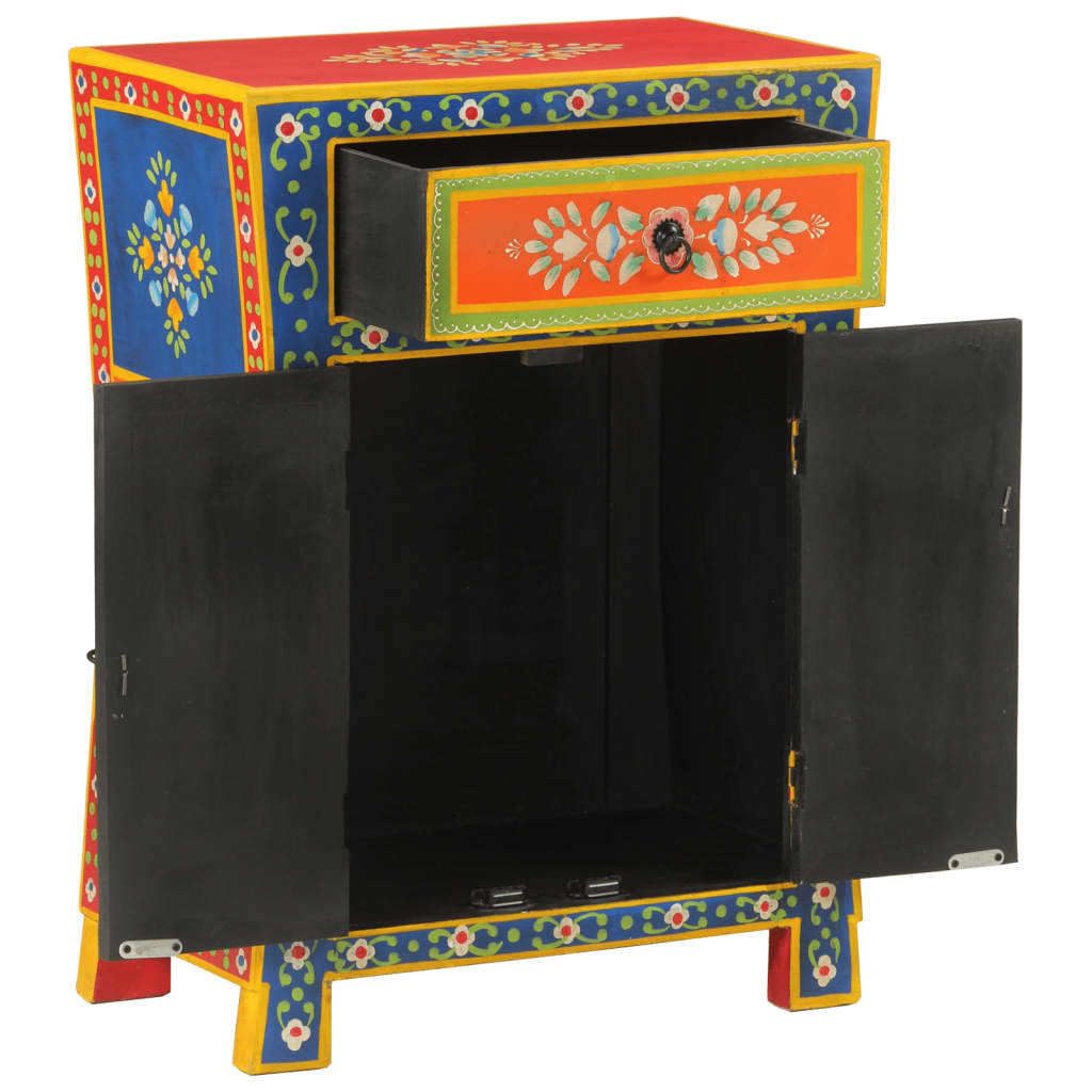 Buffet peint à la main 54x30x74 cm bois massif de manguier