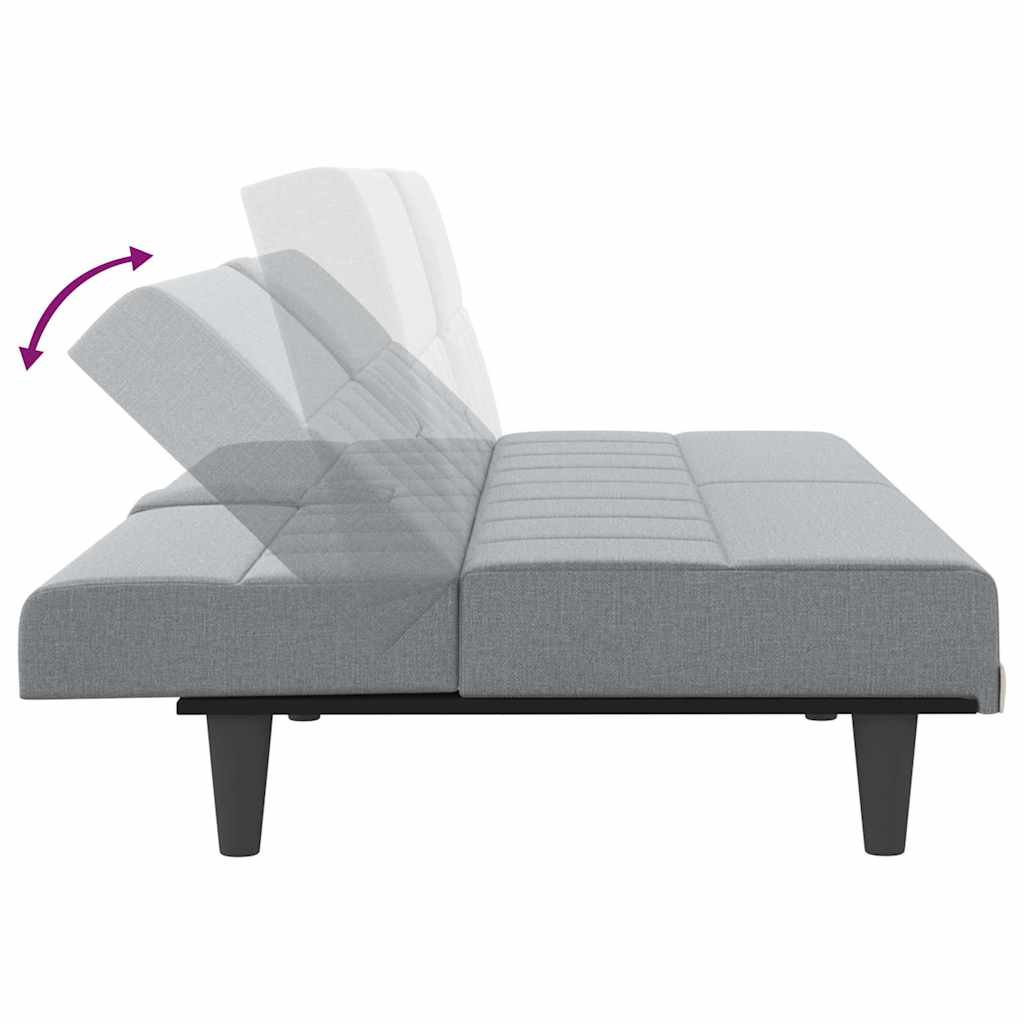 Canapé-lit avec porte-gobelets gris clair tissu - XIOS