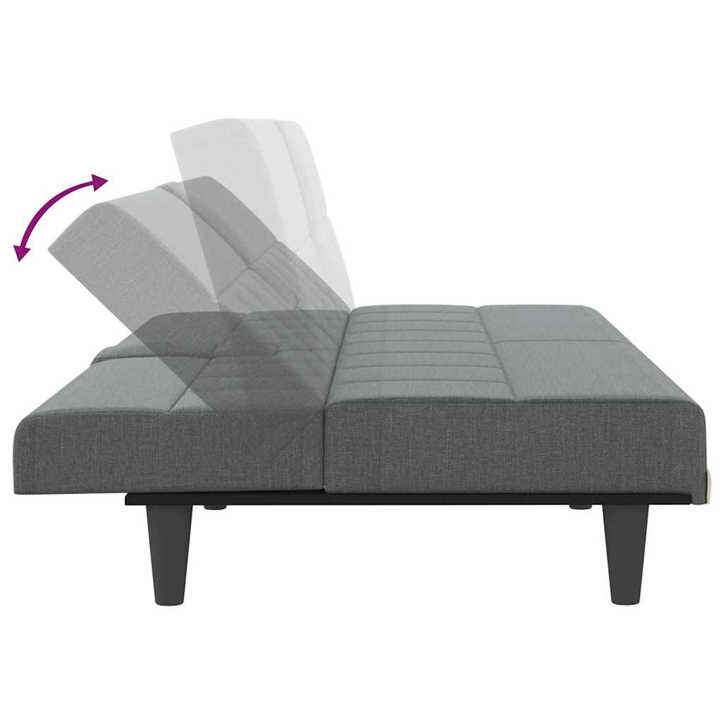 Canapé-lit avec porte-gobelets gris foncé tissu - XIOS