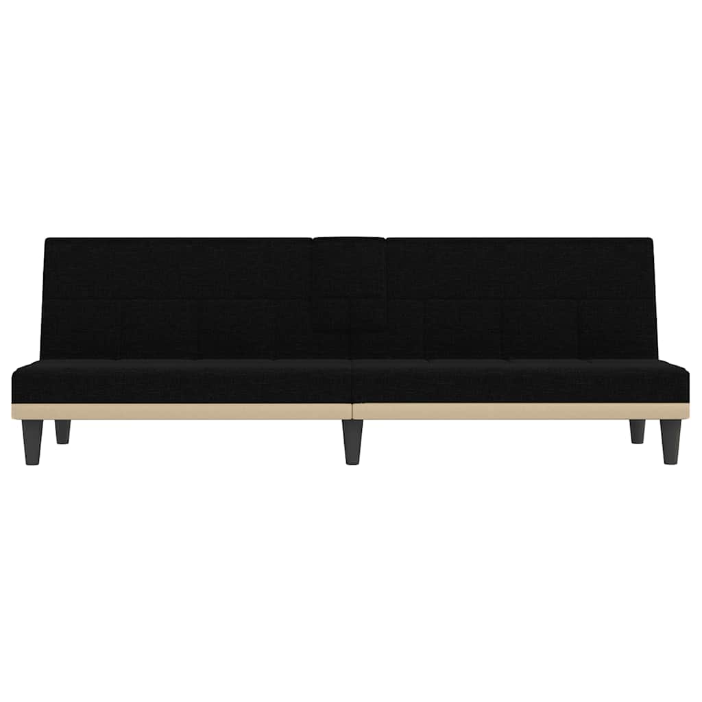Canapé-lit avec porte-gobelets noir tissu - XIOS