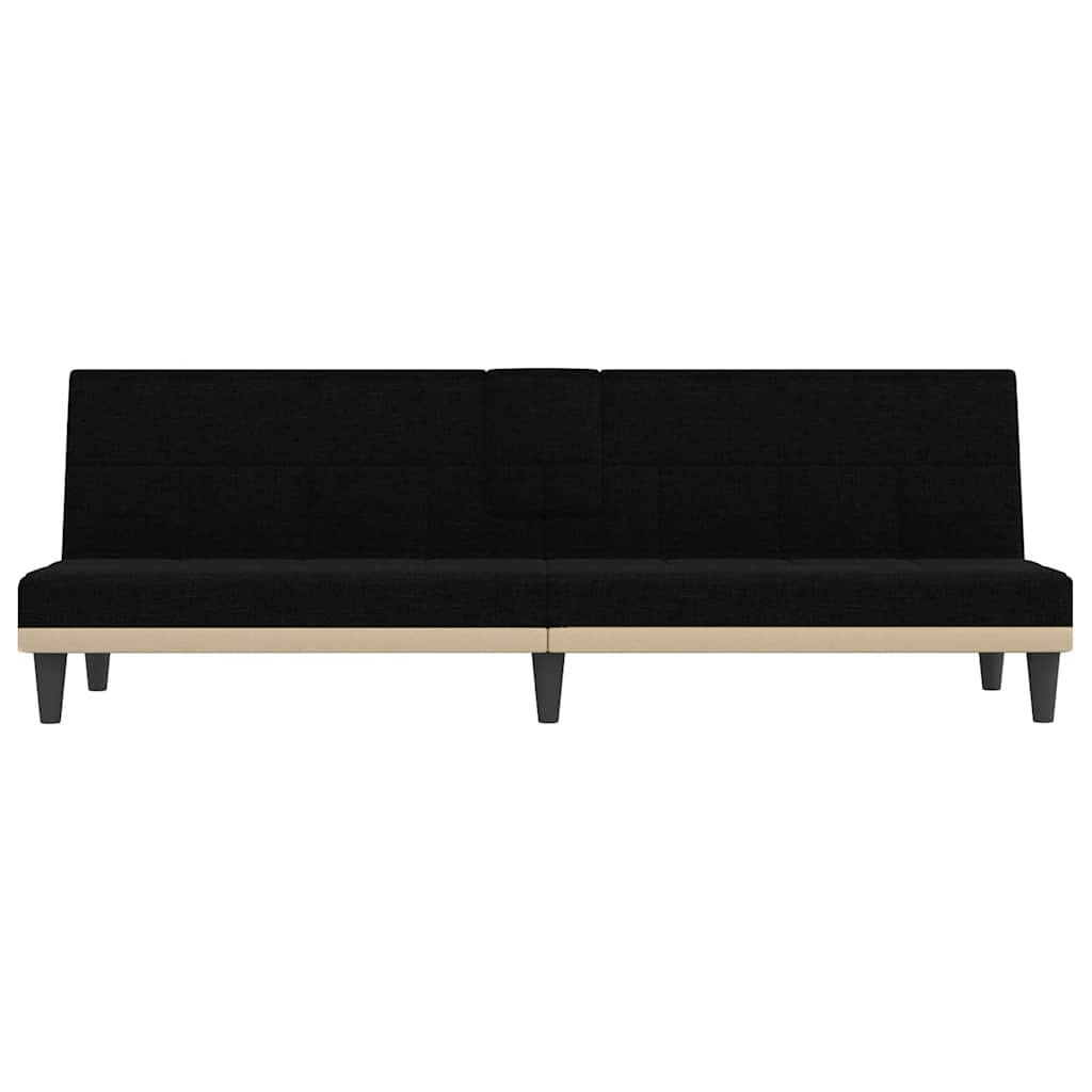 Canapé-lit avec porte-gobelets noir tissu - XIOS