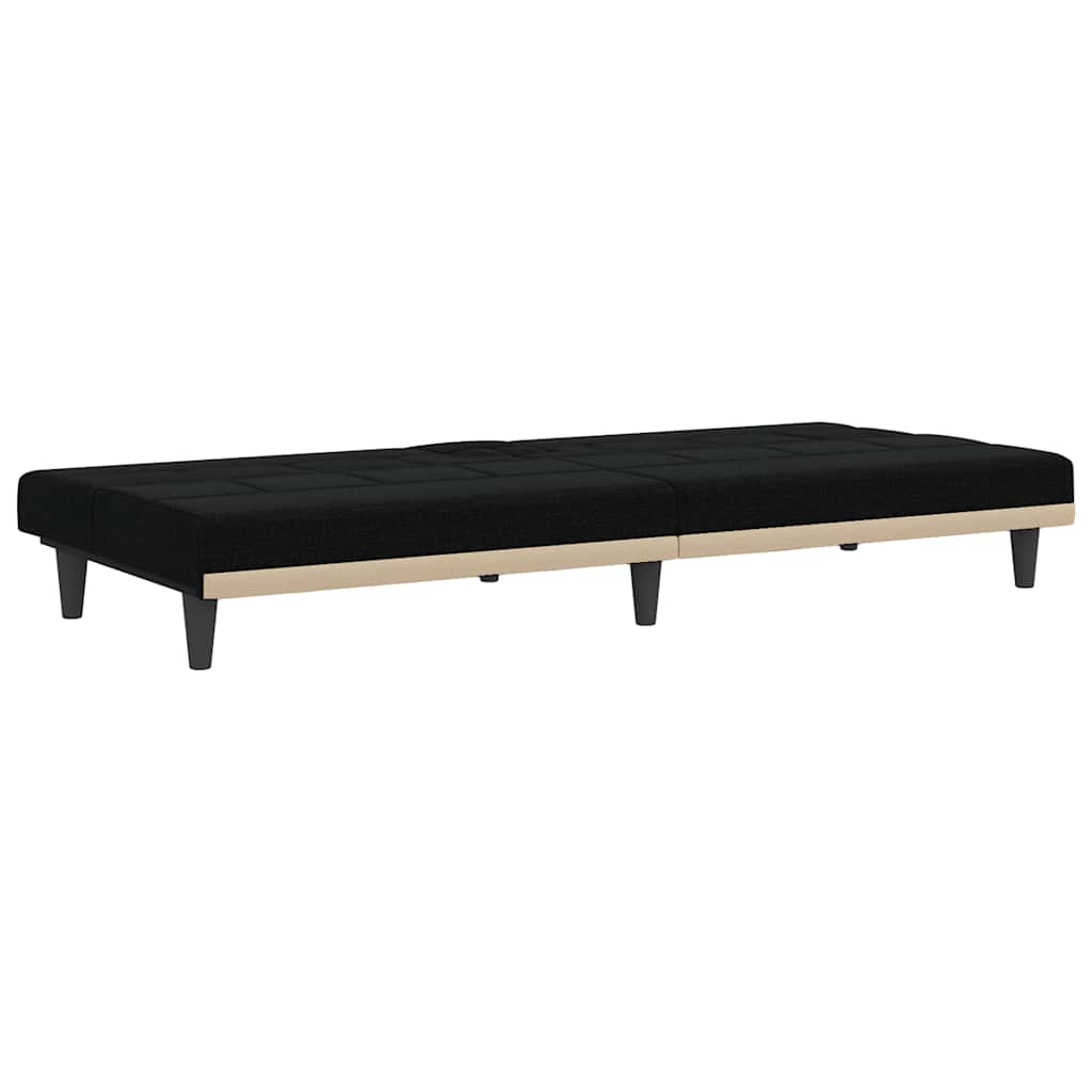 Canapé-lit avec porte-gobelets noir tissu - XIOS