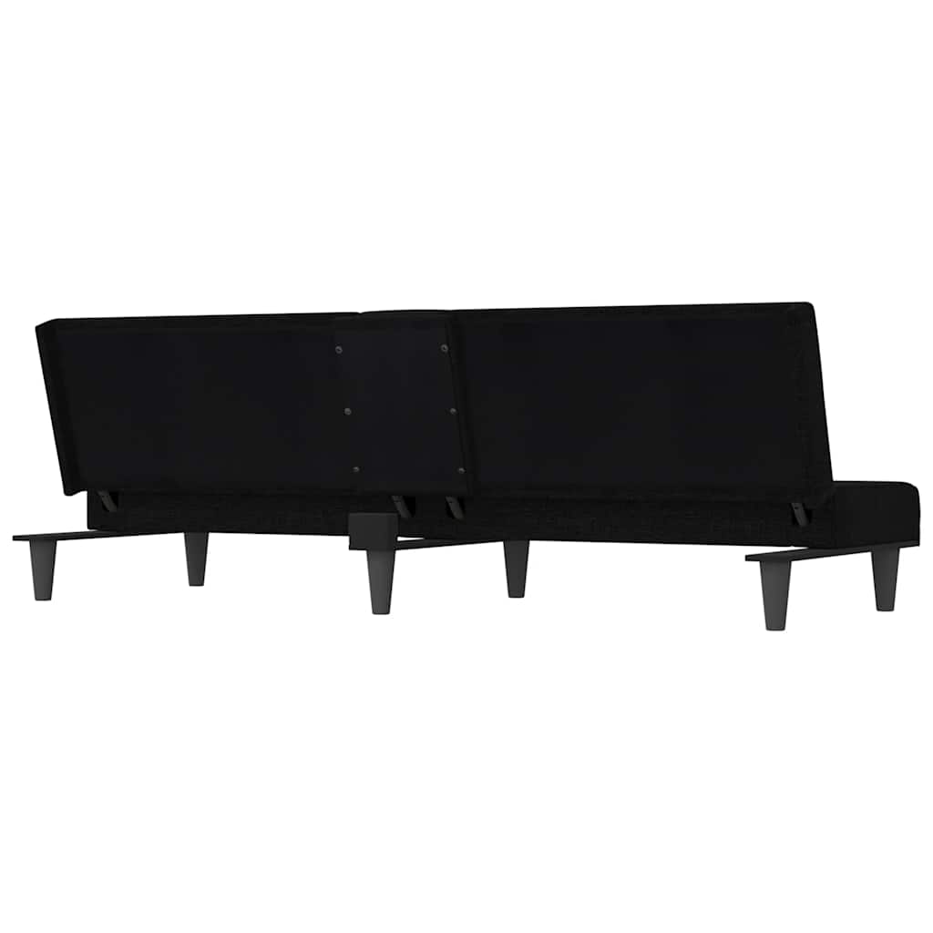 Canapé-lit avec porte-gobelets noir tissu - XIOS