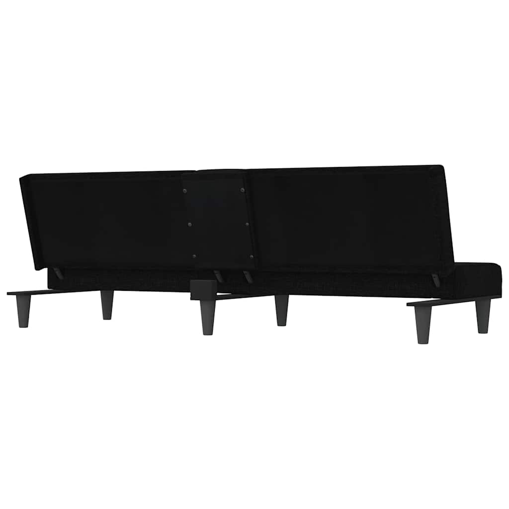 Canapé-lit avec porte-gobelets noir tissu - XIOS
