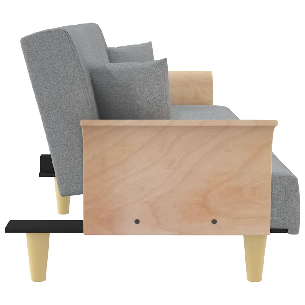 Canapé-lit avec accoudoirs gris clair tissu - XIOS