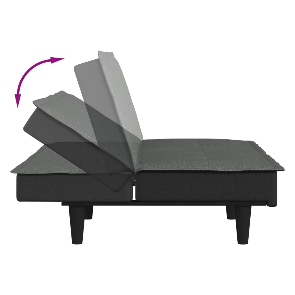 Canapé-lit gris foncé tissu - XIOS