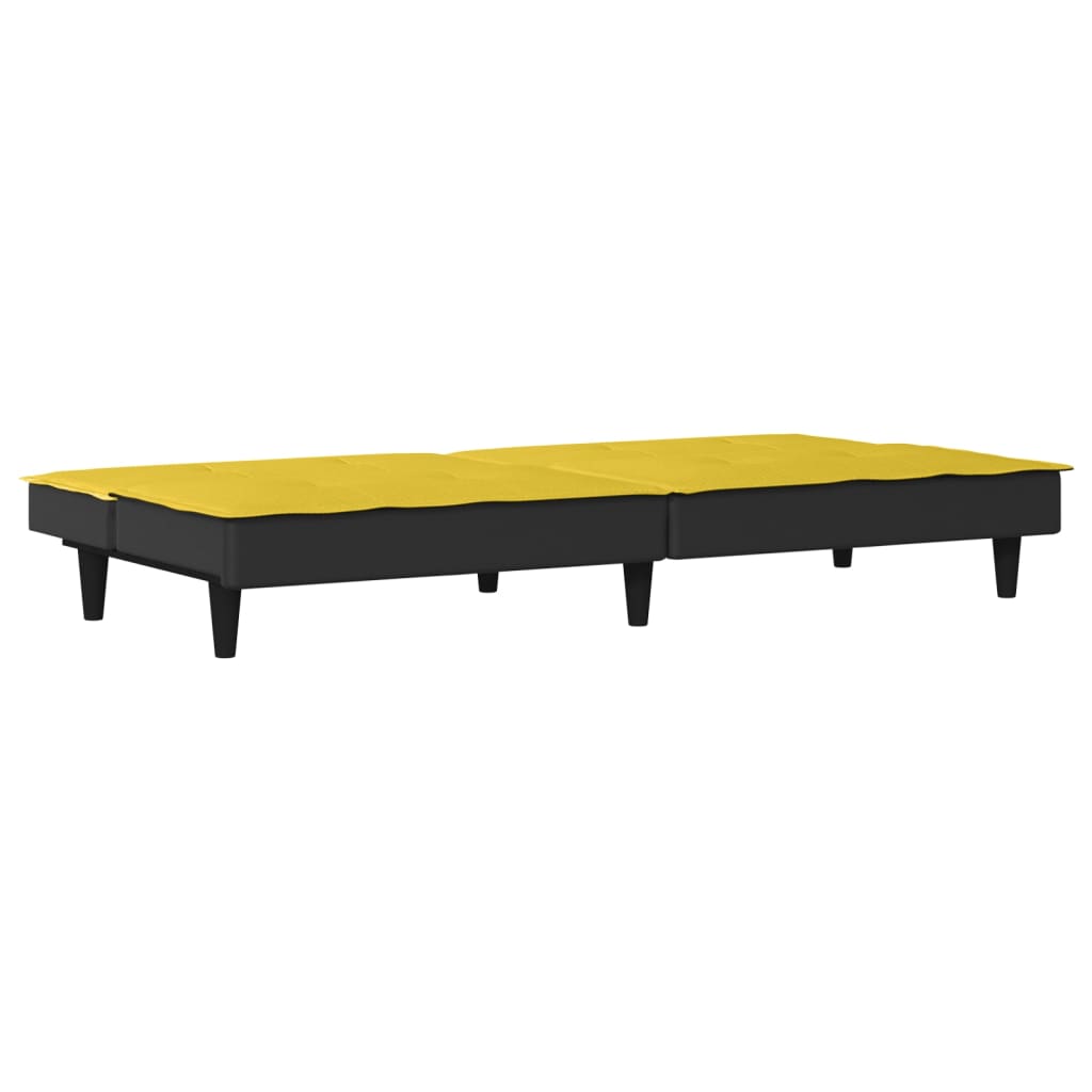 Canapé-lit jaune clair tissu