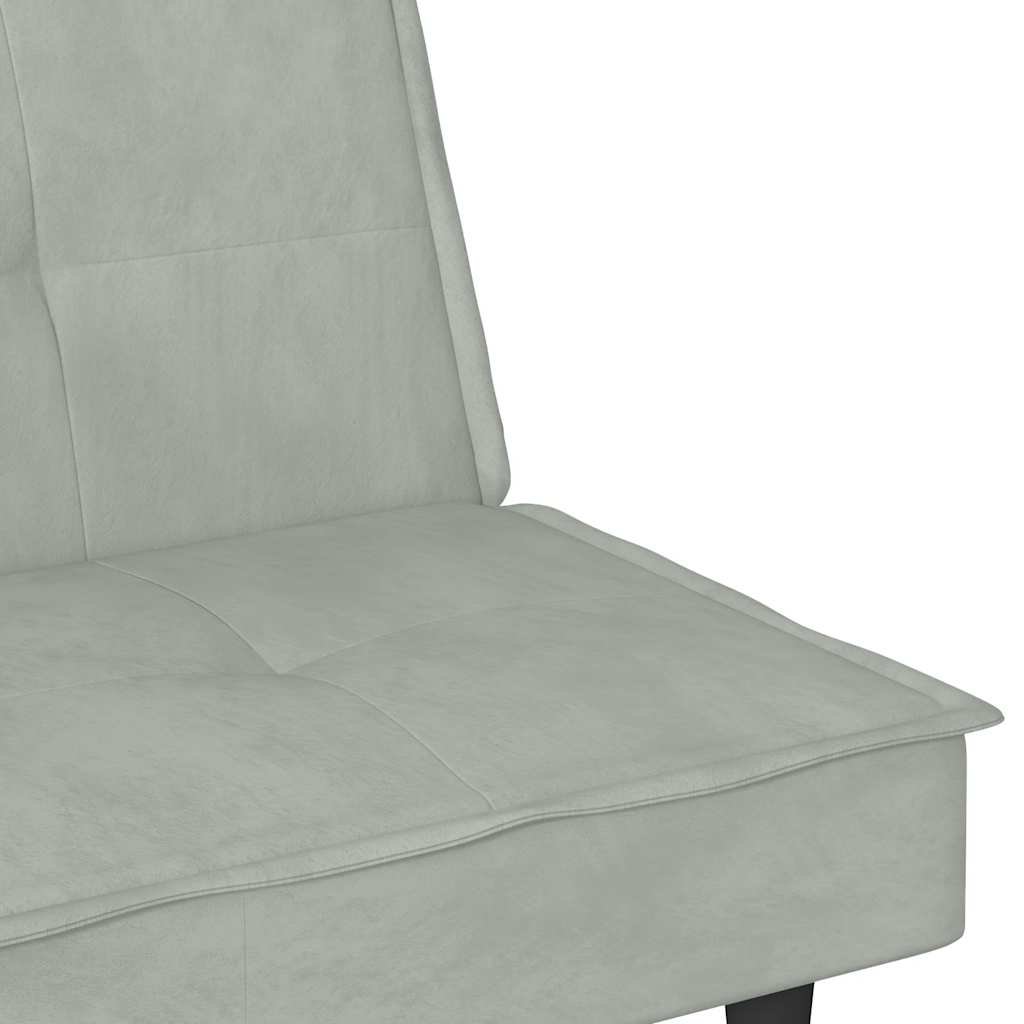 Canapé-lit avec porte-gobelets gris clair velours - XIOS