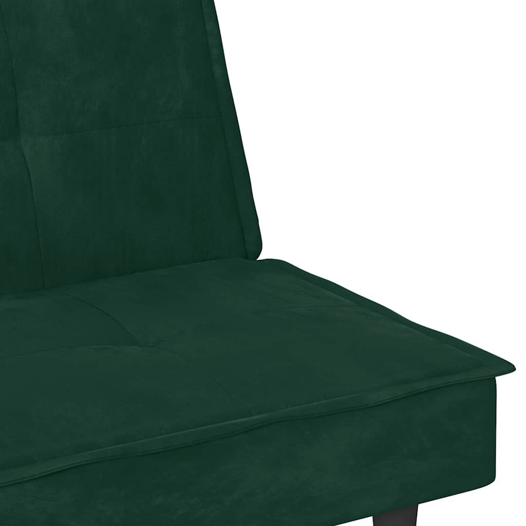Canapé-lit avec porte-gobelets vert foncé velours - XIOS