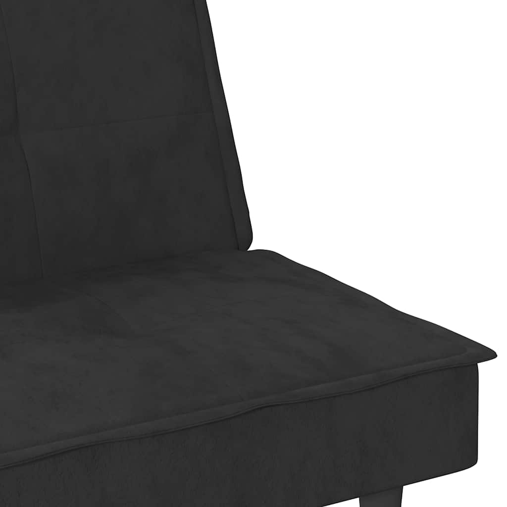 Canapé-lit avec porte-gobelets noir velours - XIOS