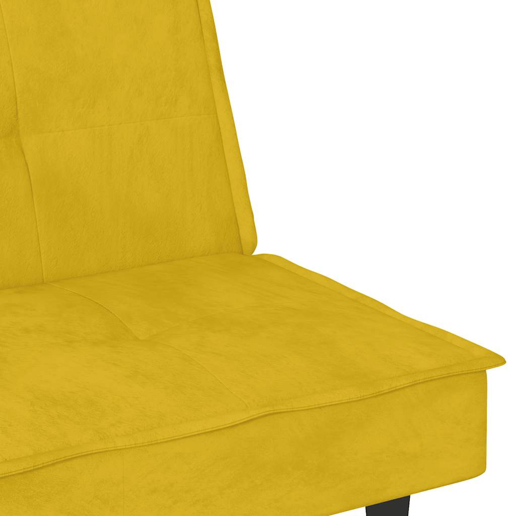 Canapé-lit avec porte-gobelets jaune velours - XIOS