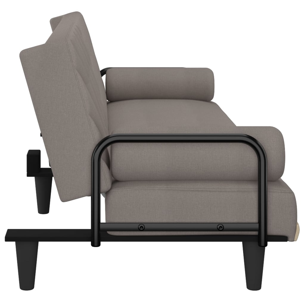 Canapé-lit avec accoudoirs taupe tissu - XIOS