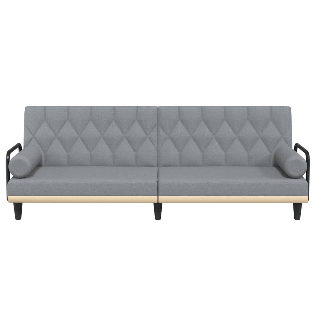 Canapé-lit avec accoudoirs gris clair tissu - XIOS