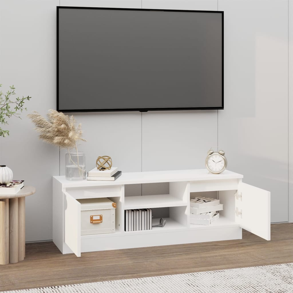Meuble TV avec porte Blanc 102x30x36 cm - XIOS