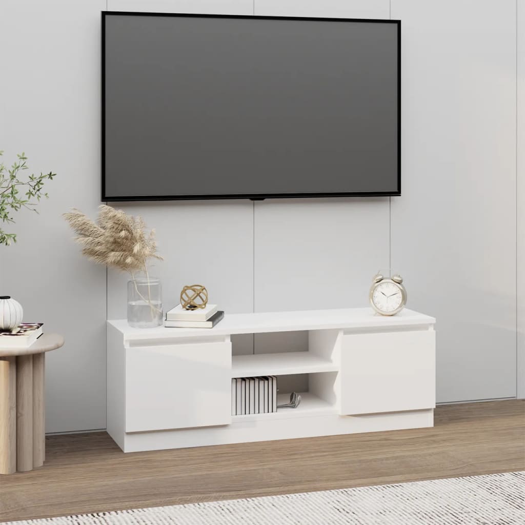 Meuble TV avec porte Blanc 102x30x36 cm - XIOS