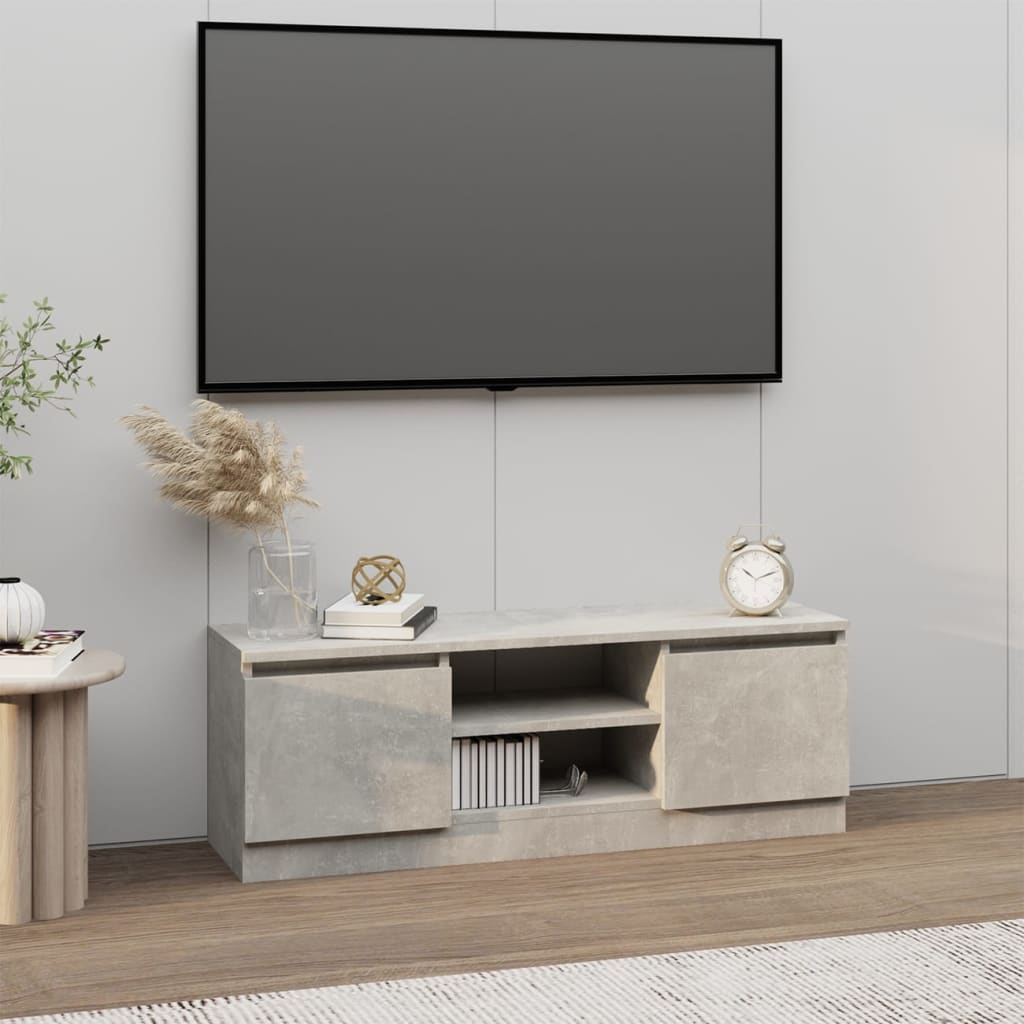 Meuble TV avec porte Gris béton 102x30x36 cm - XIOS