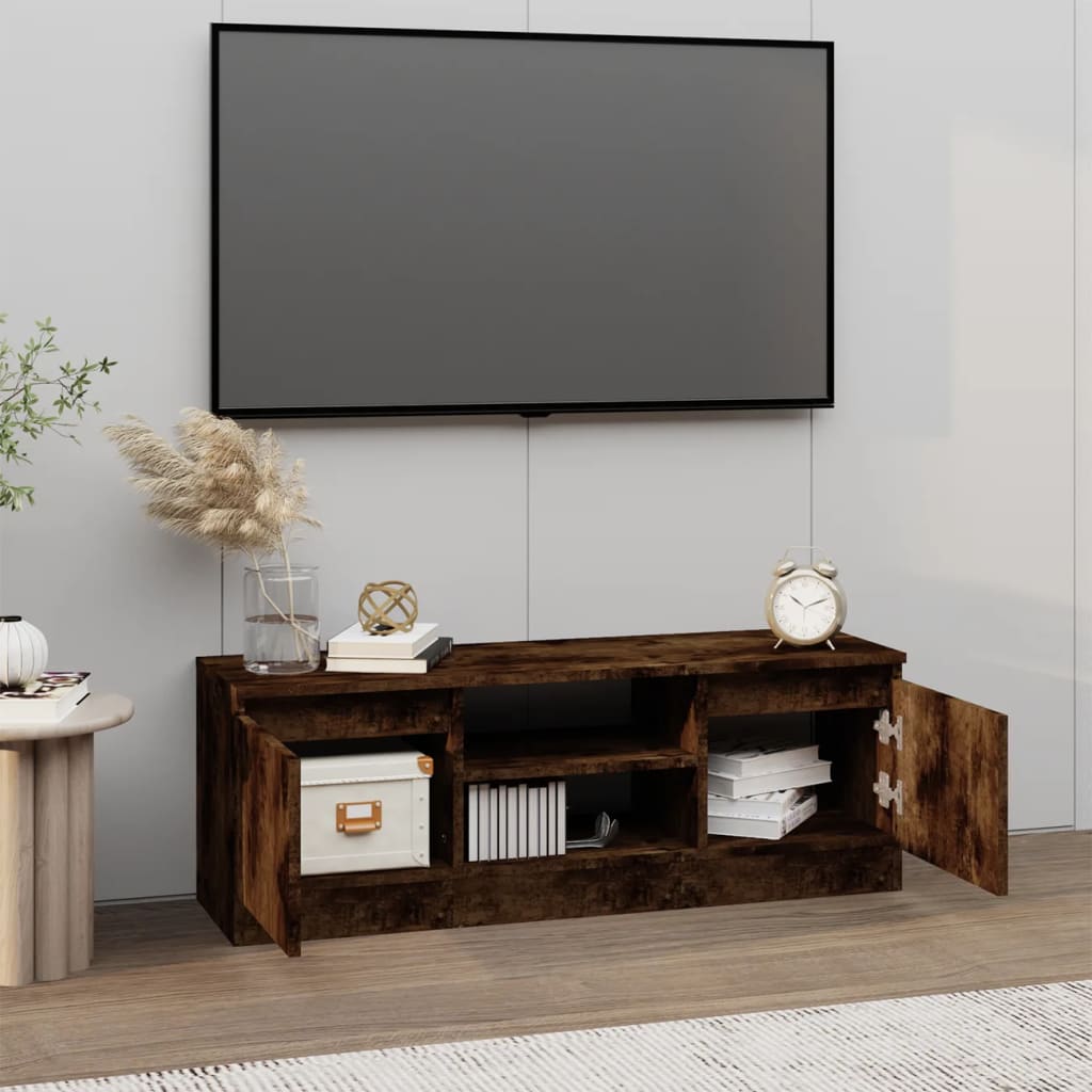 Meuble TV avec porte Chêne fumé 102x30x36 cm - XIOS