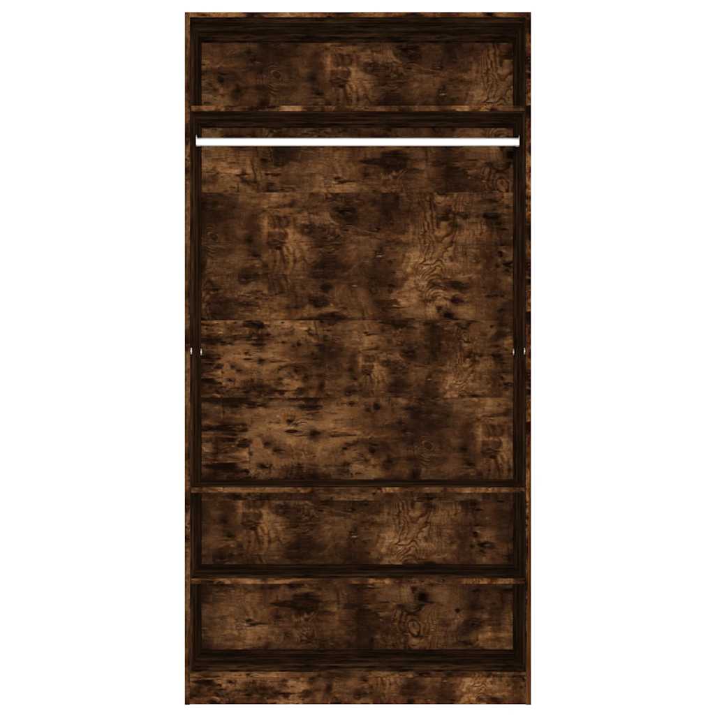 Garde-robe chêne fumé 100x50x200 cm bois d'ingénierie - XIOS