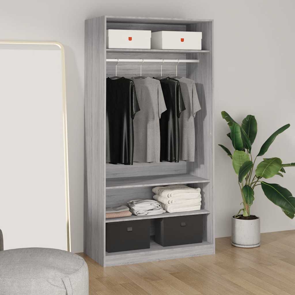 Garde-robe sonoma gris 100x50x200 cm bois d'ingénierie - XIOS