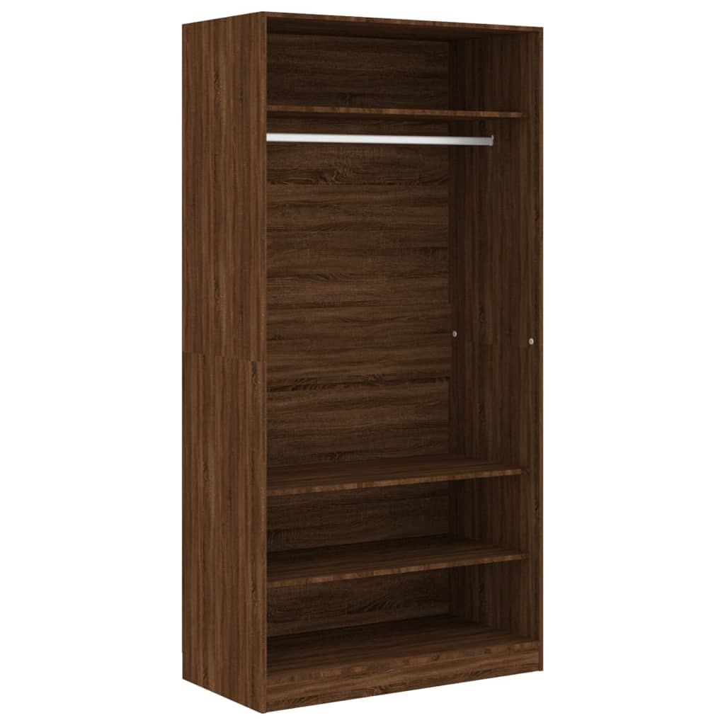 Garde-robe chêne marron 100x50x200 cm bois d'ingénierie - XIOS