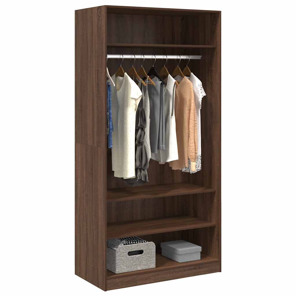 Garde-robe chêne marron 100x50x200 cm bois d'ingénierie - XIOS