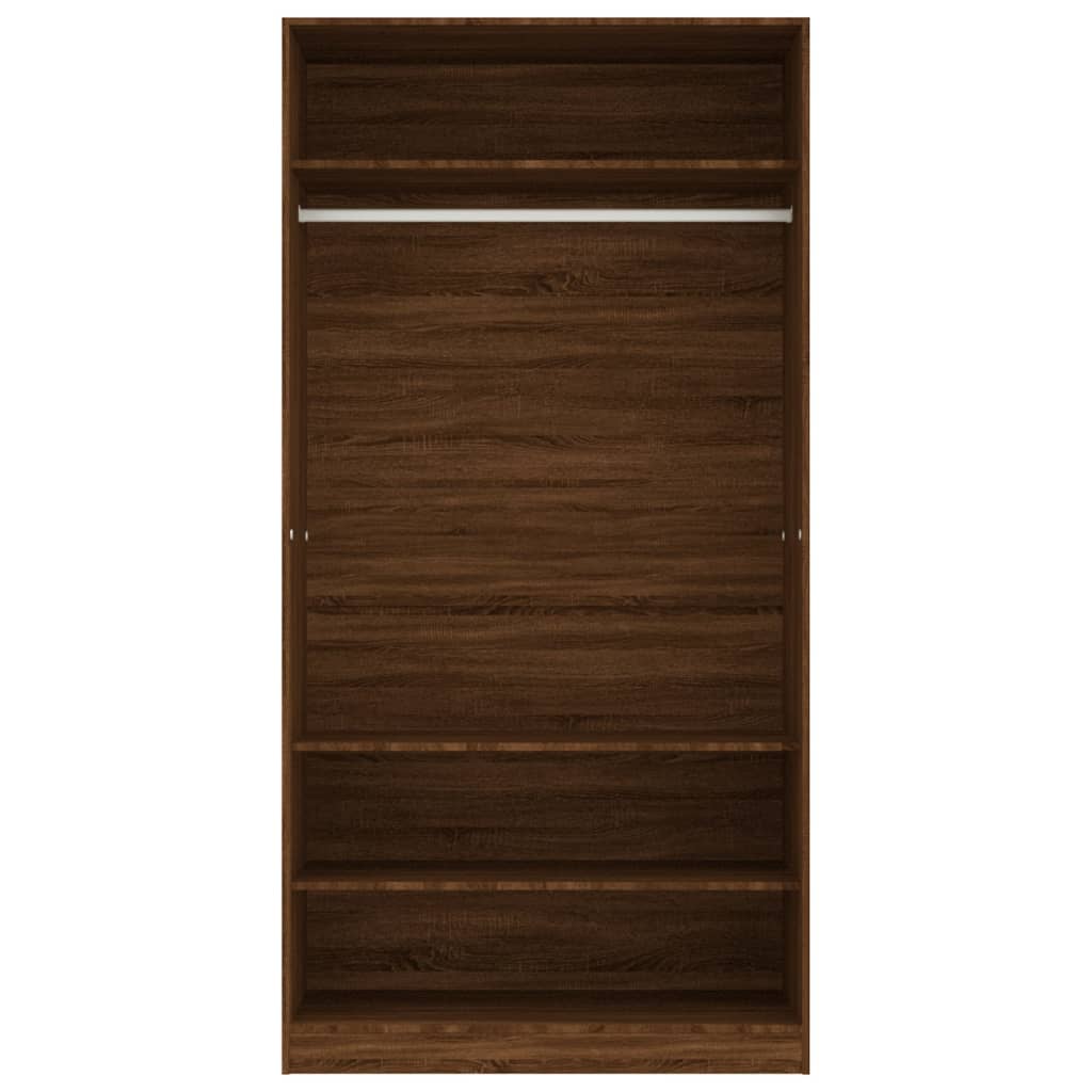 Garde-robe chêne marron 100x50x200 cm bois d'ingénierie - XIOS