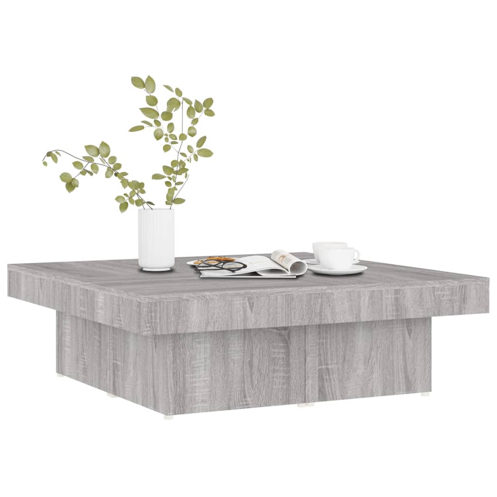 Table basse Sonoma gris 90x90x28 cm Bois d'ingénierie - XIOS