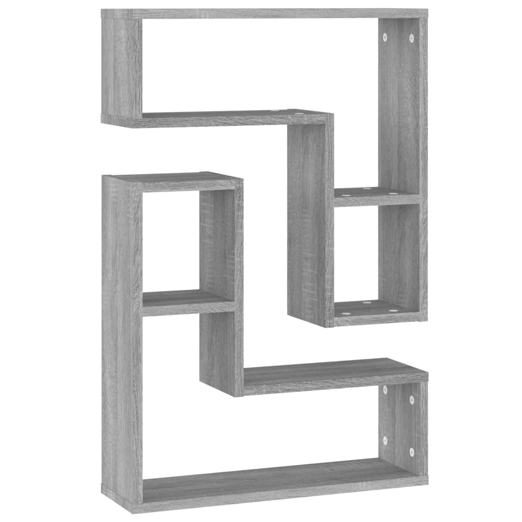 Étagères murales 2pcs Sonoma gris 50x15x50 cm Bois d’ingénierie - XIOS