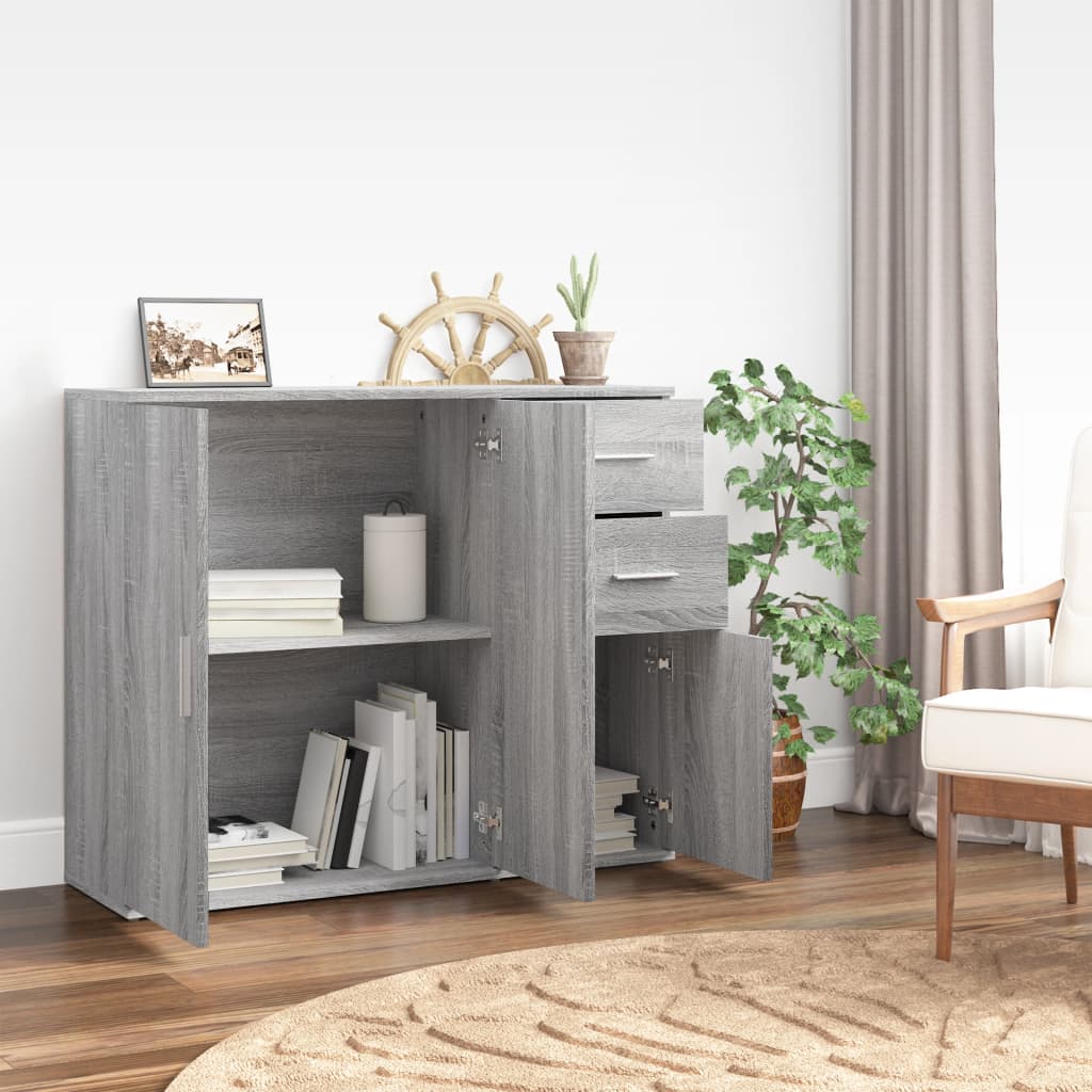 Buffet Sonoma gris 91x29,5x75 cm Bois d'ingénierie - XIOS