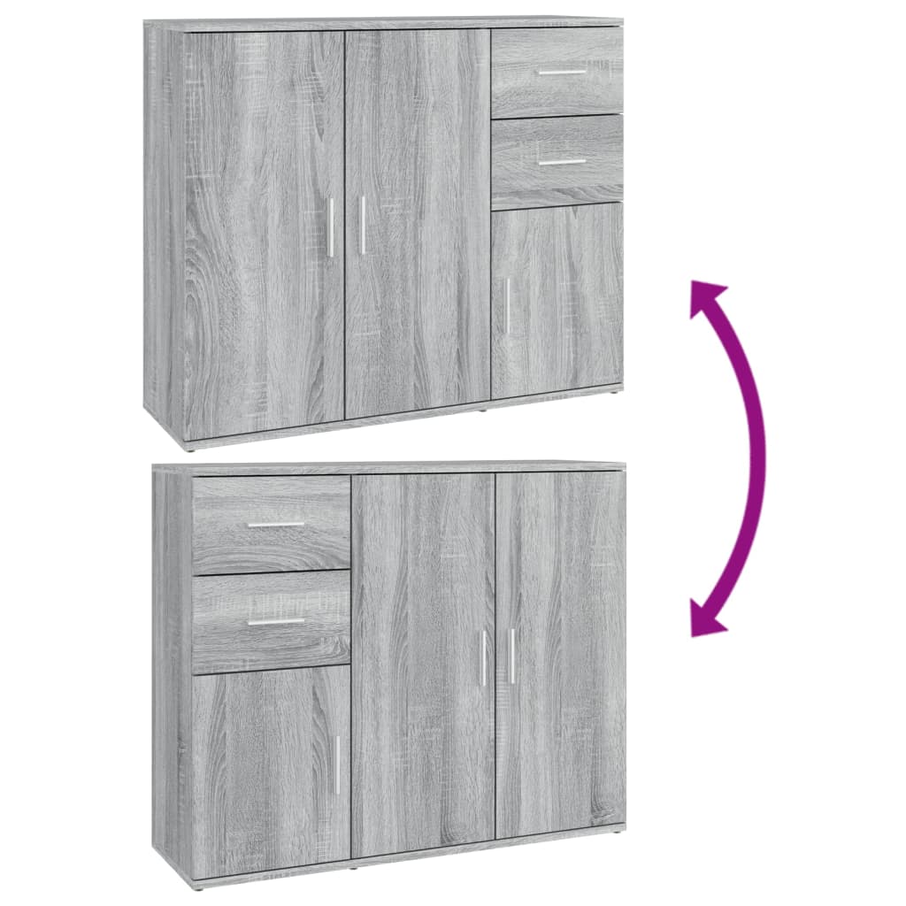 Buffet Sonoma gris 91x29,5x75 cm Bois d'ingénierie - XIOS