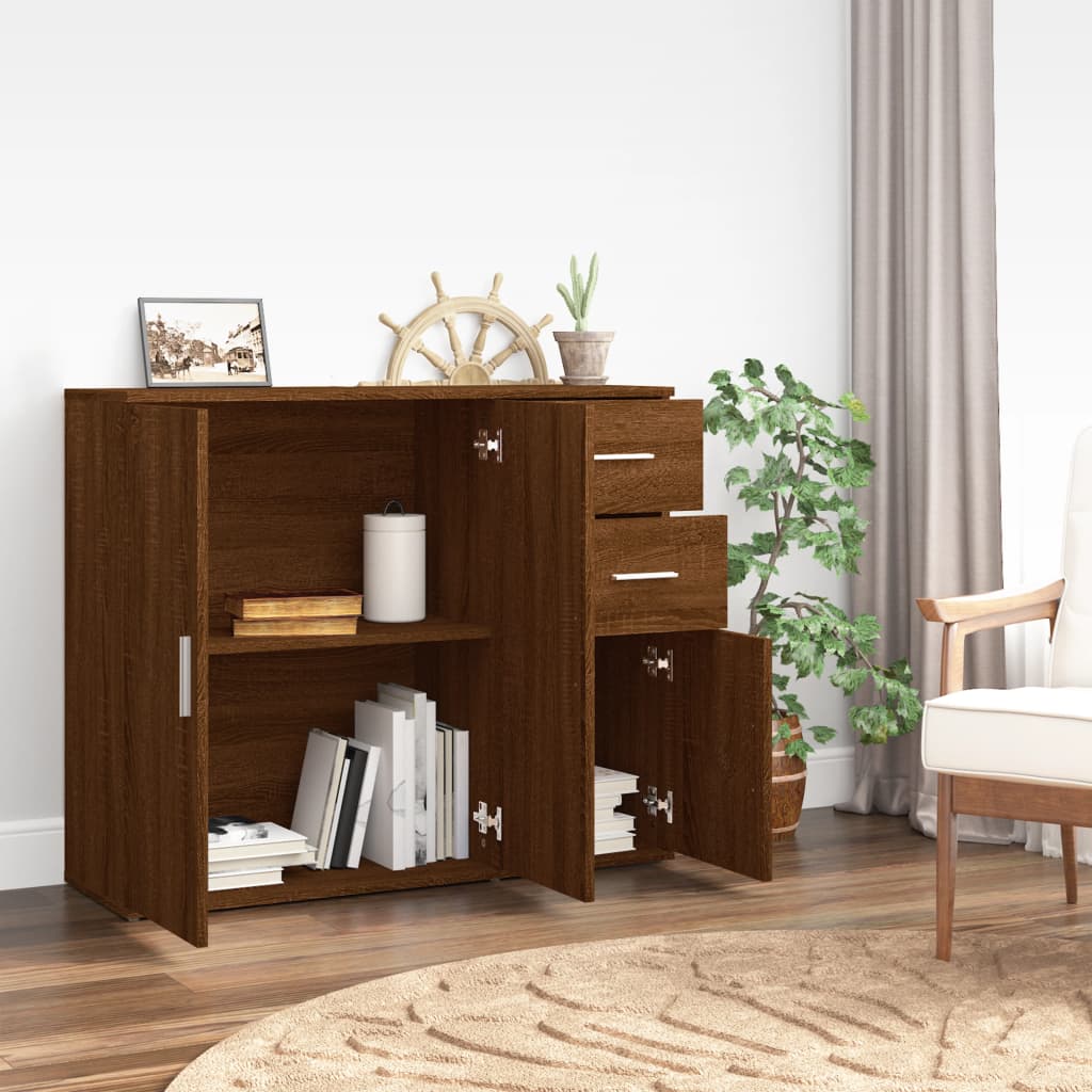 Buffet Chêne marron 91x29,5x75 cm Bois d'ingénierie - XIOS