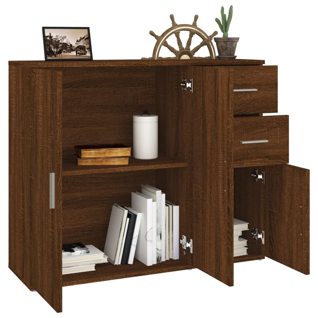 Buffet Chêne marron 91x29,5x75 cm Bois d'ingénierie - XIOS