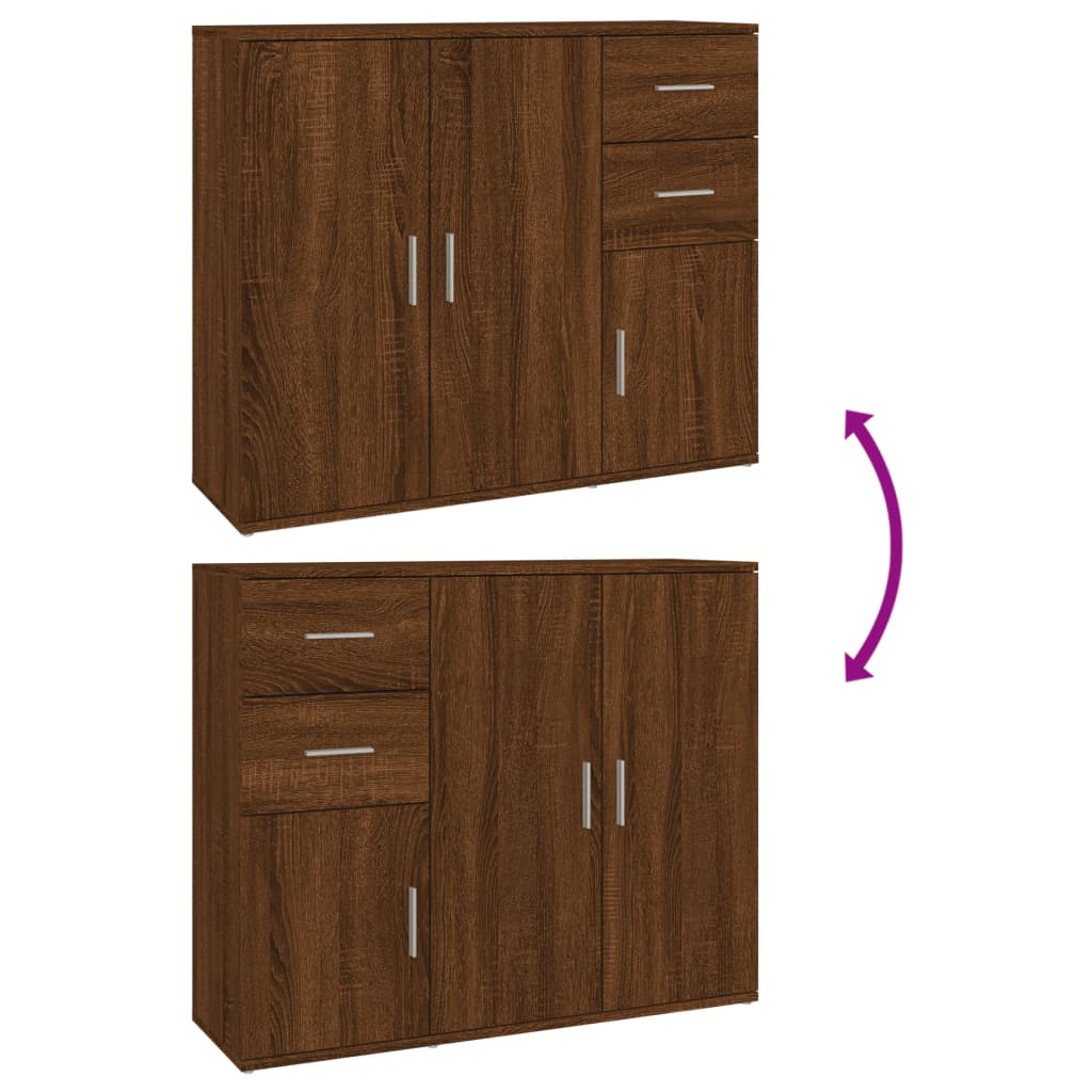 Buffet Chêne marron 91x29,5x75 cm Bois d'ingénierie - XIOS
