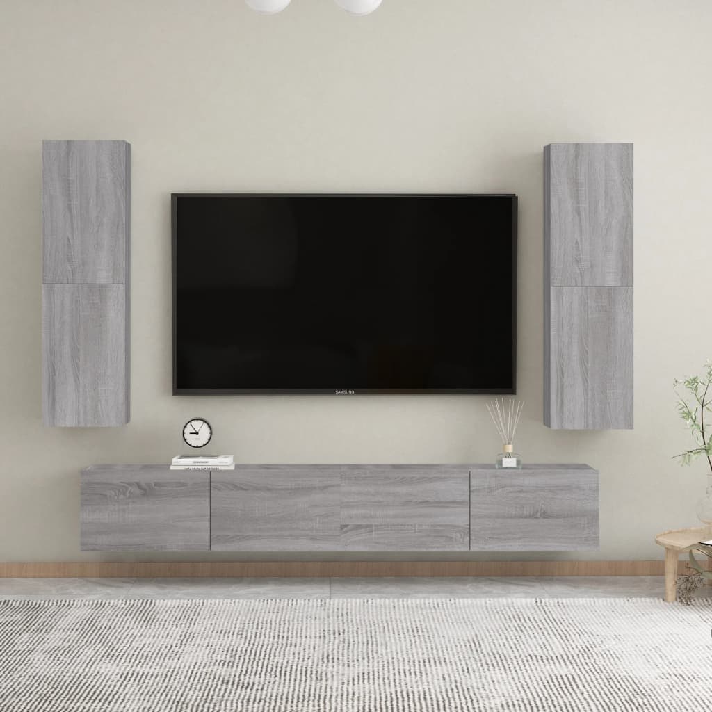 Meuble TV mural Sonoma gris 30,5x30x110 cm - XIOS