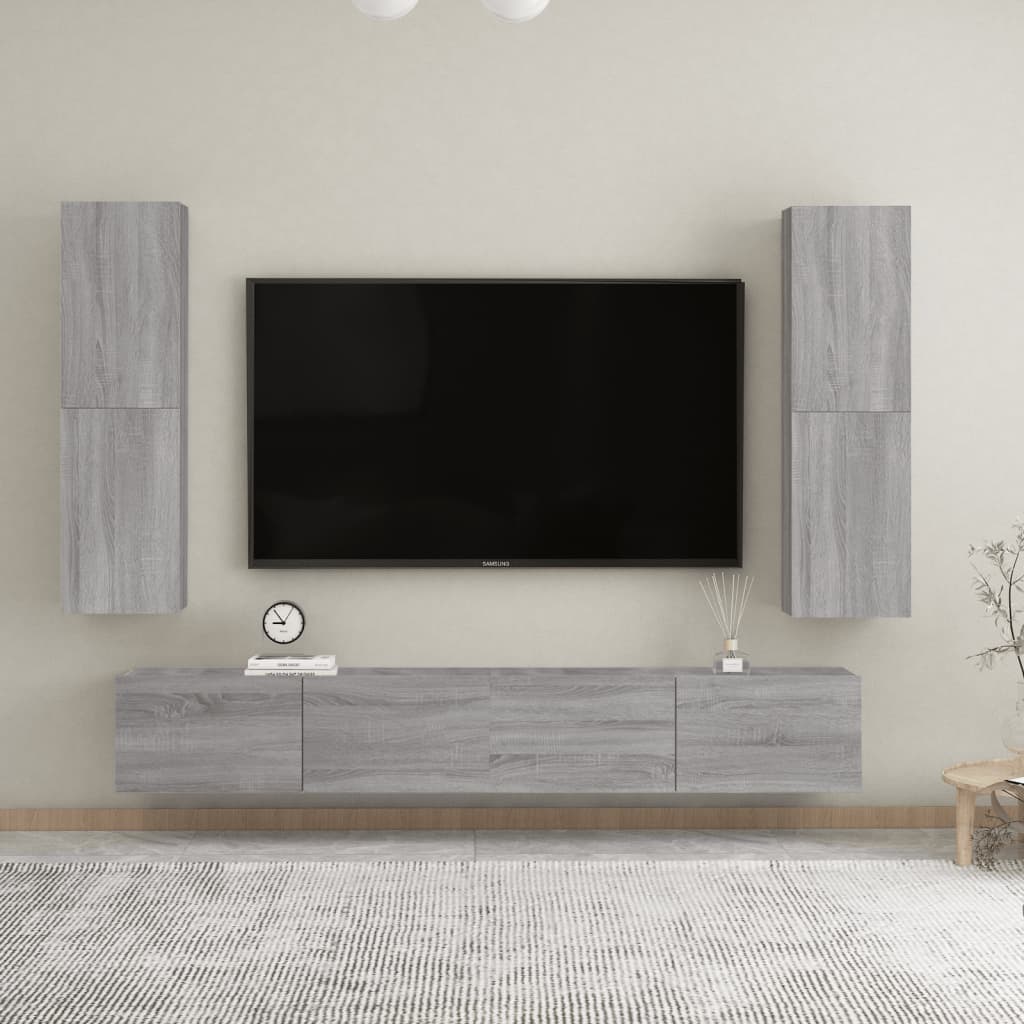 Meubles TV muraux 2 pcs Sonoma gris 30,5x30x110 cm - XIOS