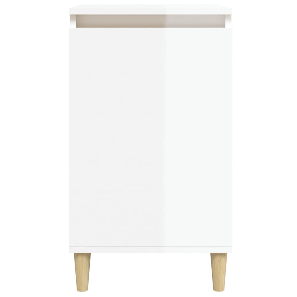 Tables de chevet 2pcs blanc brillant 40x35x70cm bois ingénierie - XIOS