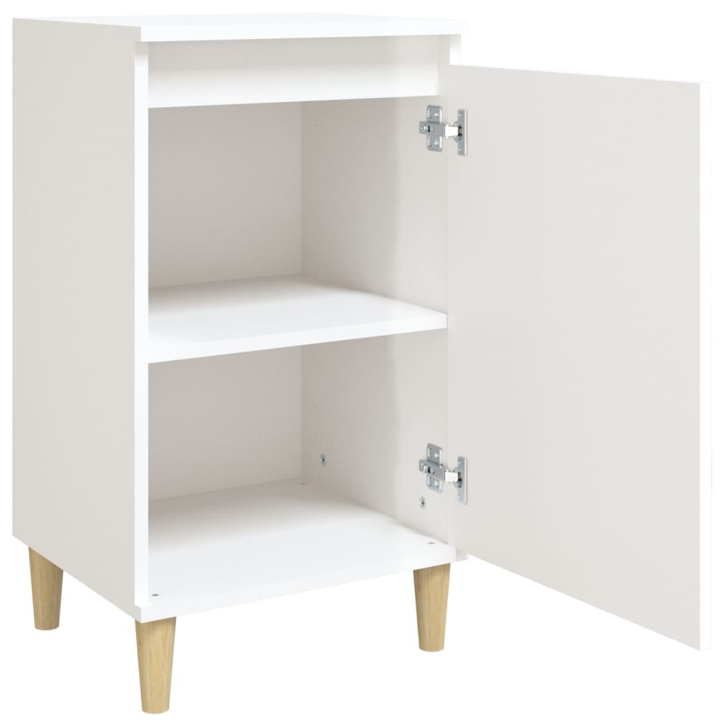 Tables de chevet 2pcs blanc brillant 40x35x70cm bois ingénierie - XIOS