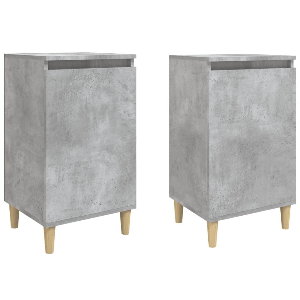 Tables de chevet 2 pcs gris béton 40x35x70 cm bois d'ingénierie - XIOS