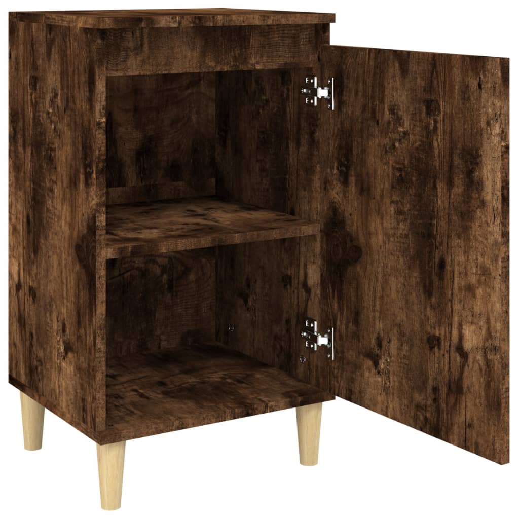 Table de chevet chêne fumé 40x35x70 cm bois d'ingénierie - XIOS