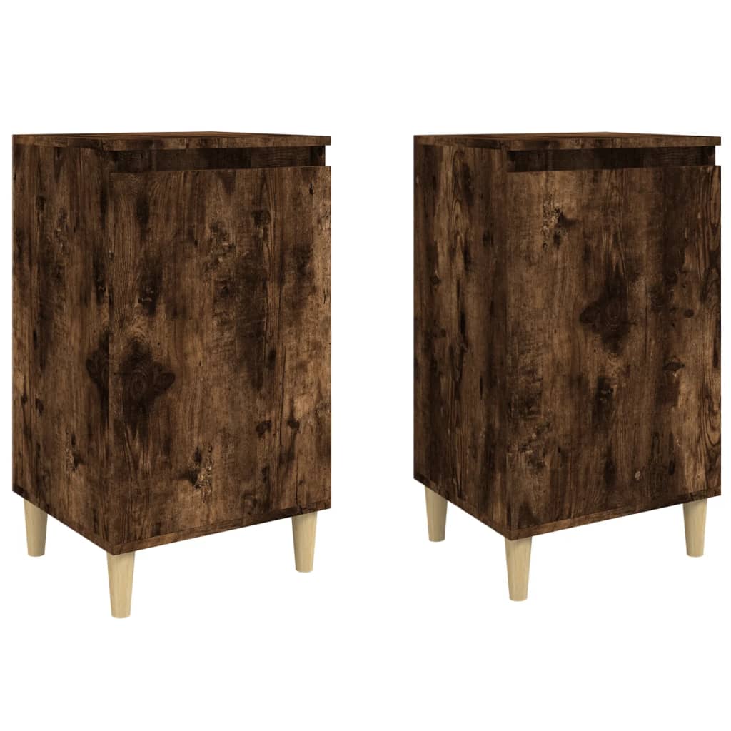 Tables de chevet 2 pcs chêne fumé 40x35x70 cm bois d'ingénierie - XIOS