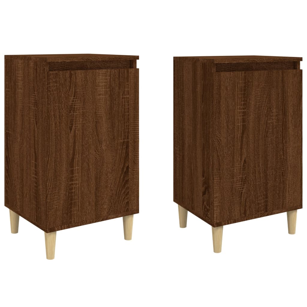 Tables de chevet 2pcs chêne marron 40x35x70cm bois d'ingénierie - XIOS