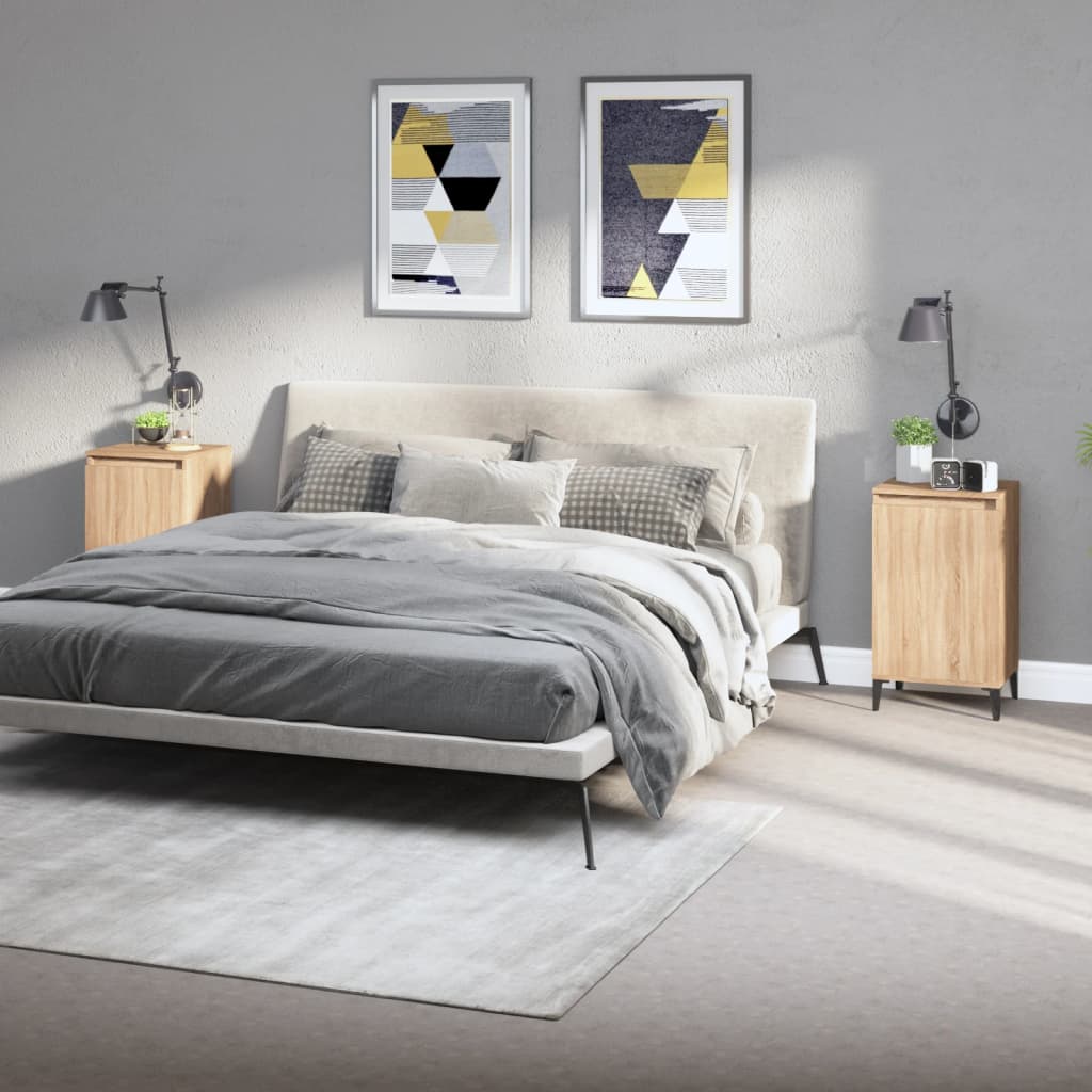 Tables de chevet 2pcs chêne sonoma 40x35x70cm bois d'ingénierie - XIOS