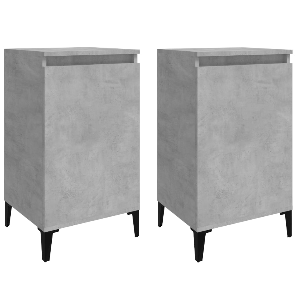 Tables de chevet 2 pcs gris béton 40x35x70 cm bois d'ingénierie - XIOS