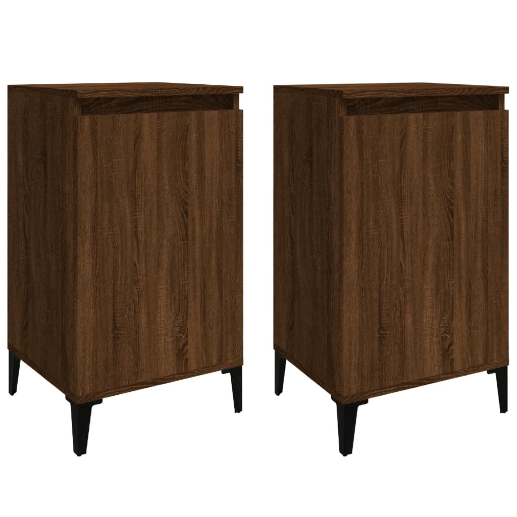 Tables de chevet 2pcs chêne marron 40x35x70cm bois d'ingénierie - XIOS