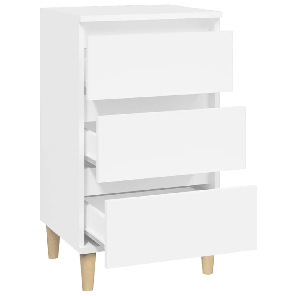 Table de chevet blanc 40x35x70 cm bois d’ingénierie - XIOS