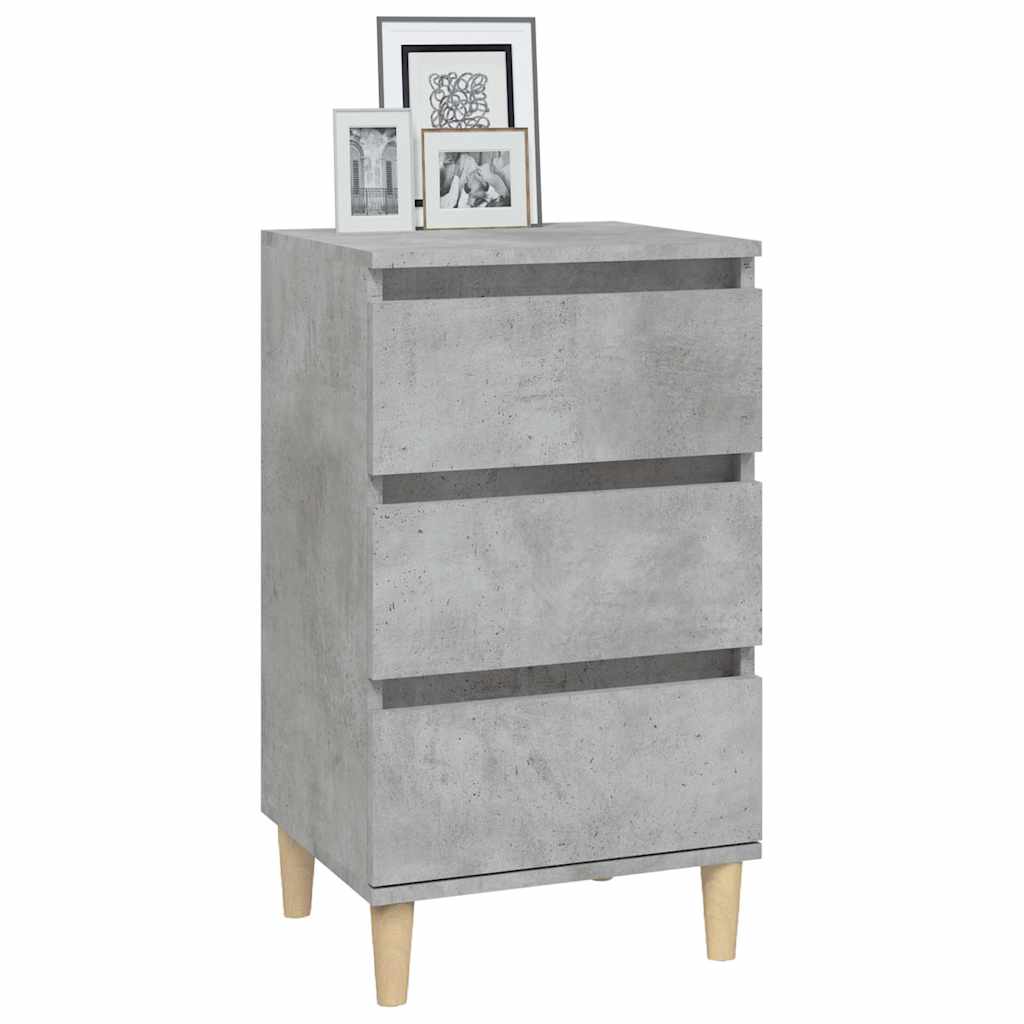 Table de chevet gris béton 40x35x70 cm bois d'ingénierie - XIOS