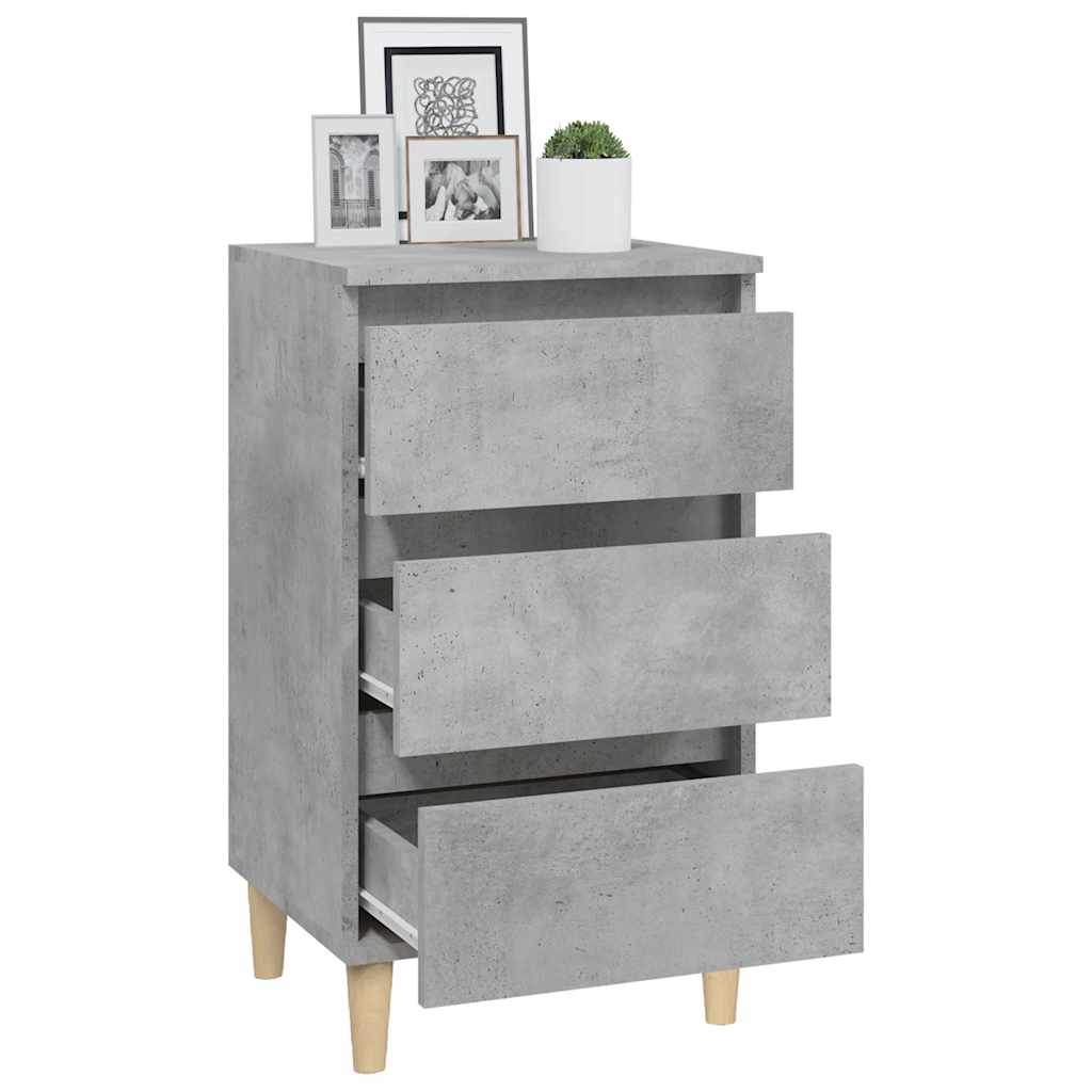 Table de chevet gris béton 40x35x70 cm bois d'ingénierie - XIOS
