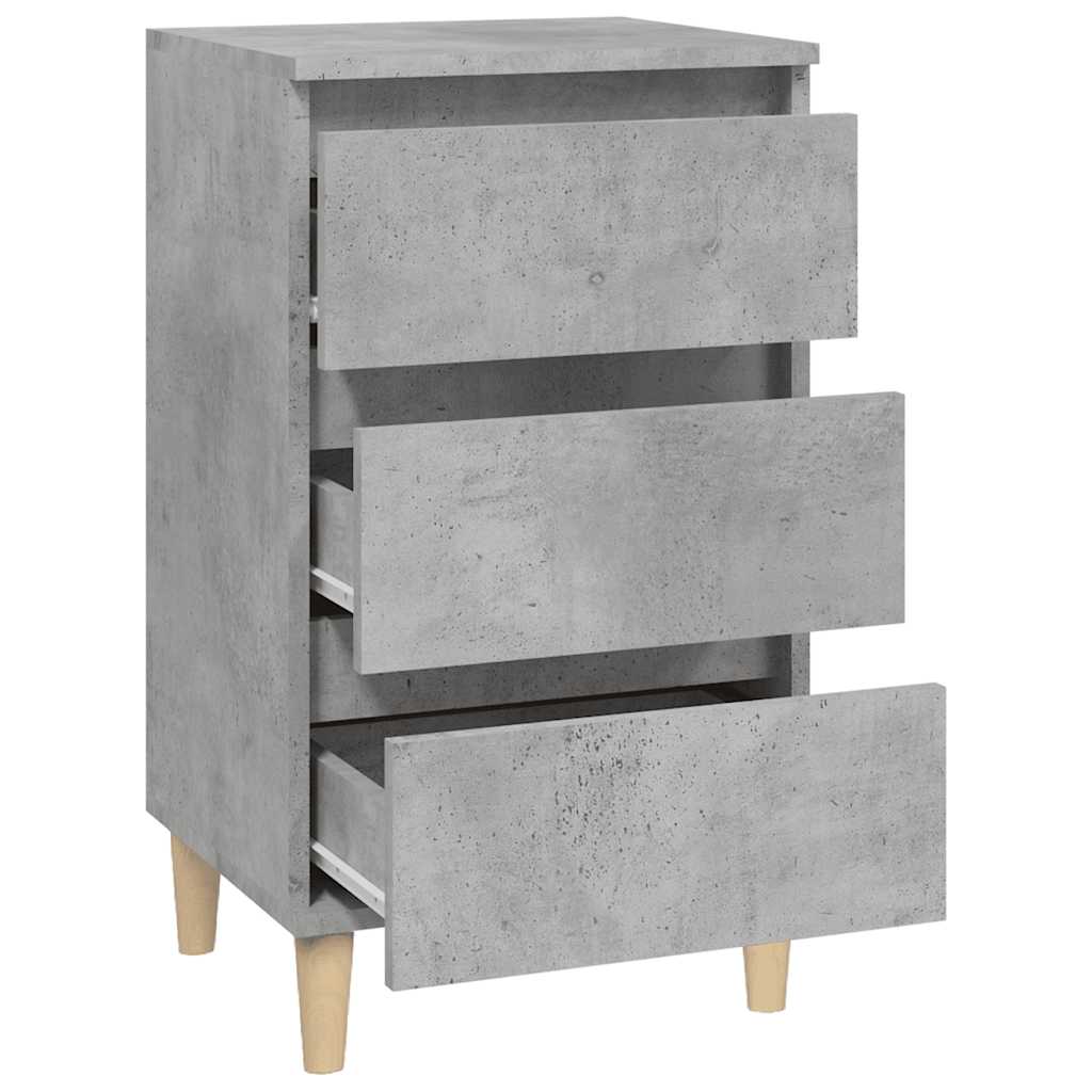 Table de chevet gris béton 40x35x70 cm bois d'ingénierie - XIOS