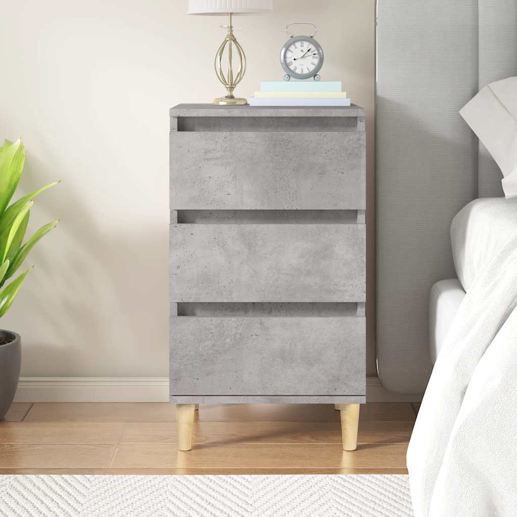 Table de chevet gris béton 40x35x70 cm bois d'ingénierie - XIOS